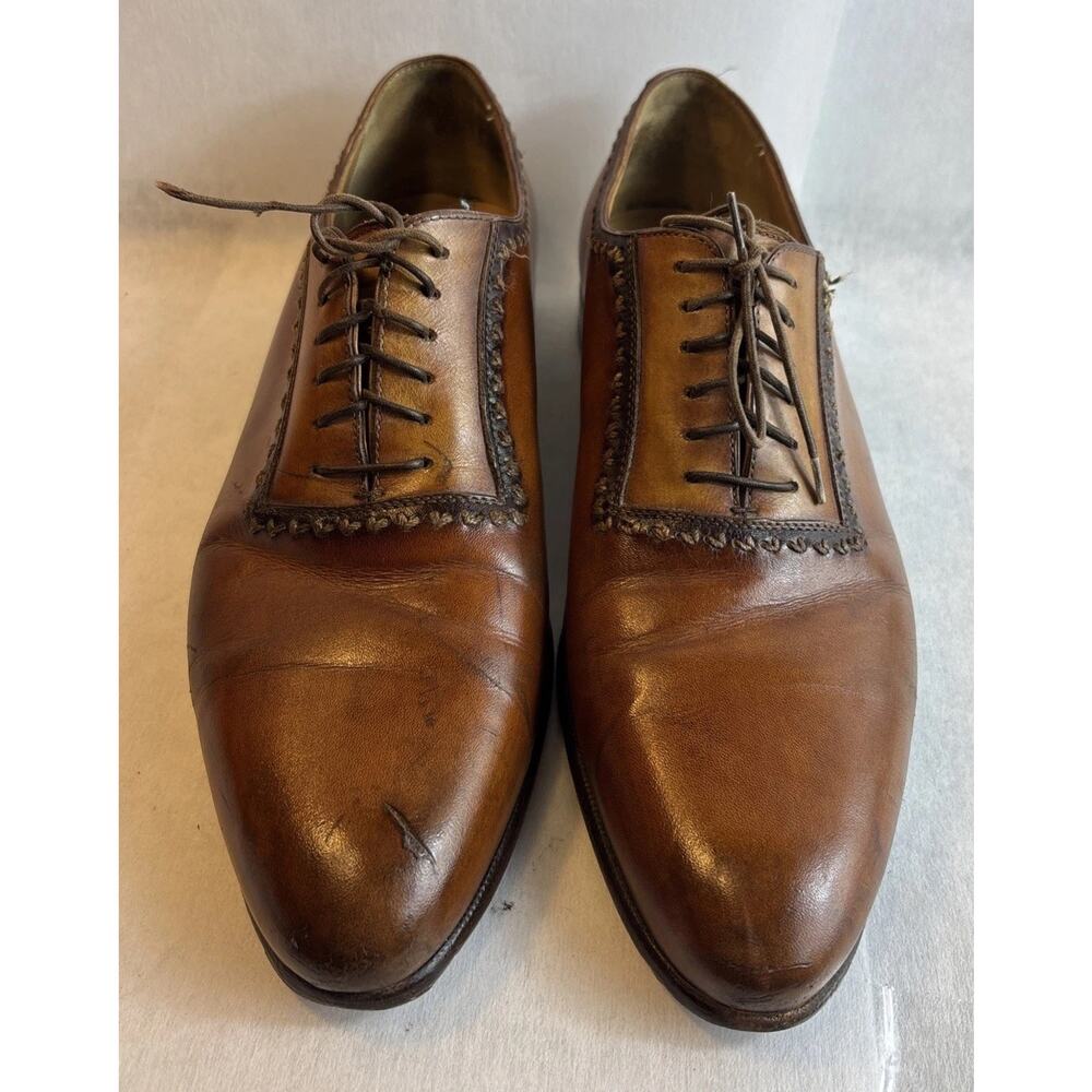Berluti Burnished Brown Leather Oxfords 9.5